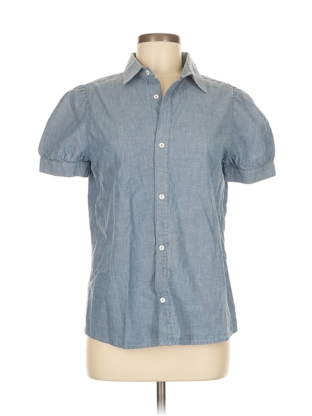 A.P.C. Short Sleeve Button-Up Shirt Blouse Top